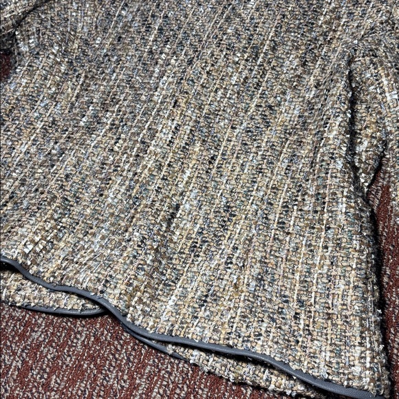 Emil Rutenberg vintage wool tweed tan cropped three button blazer women’s 6 - Picture 5 of 15
